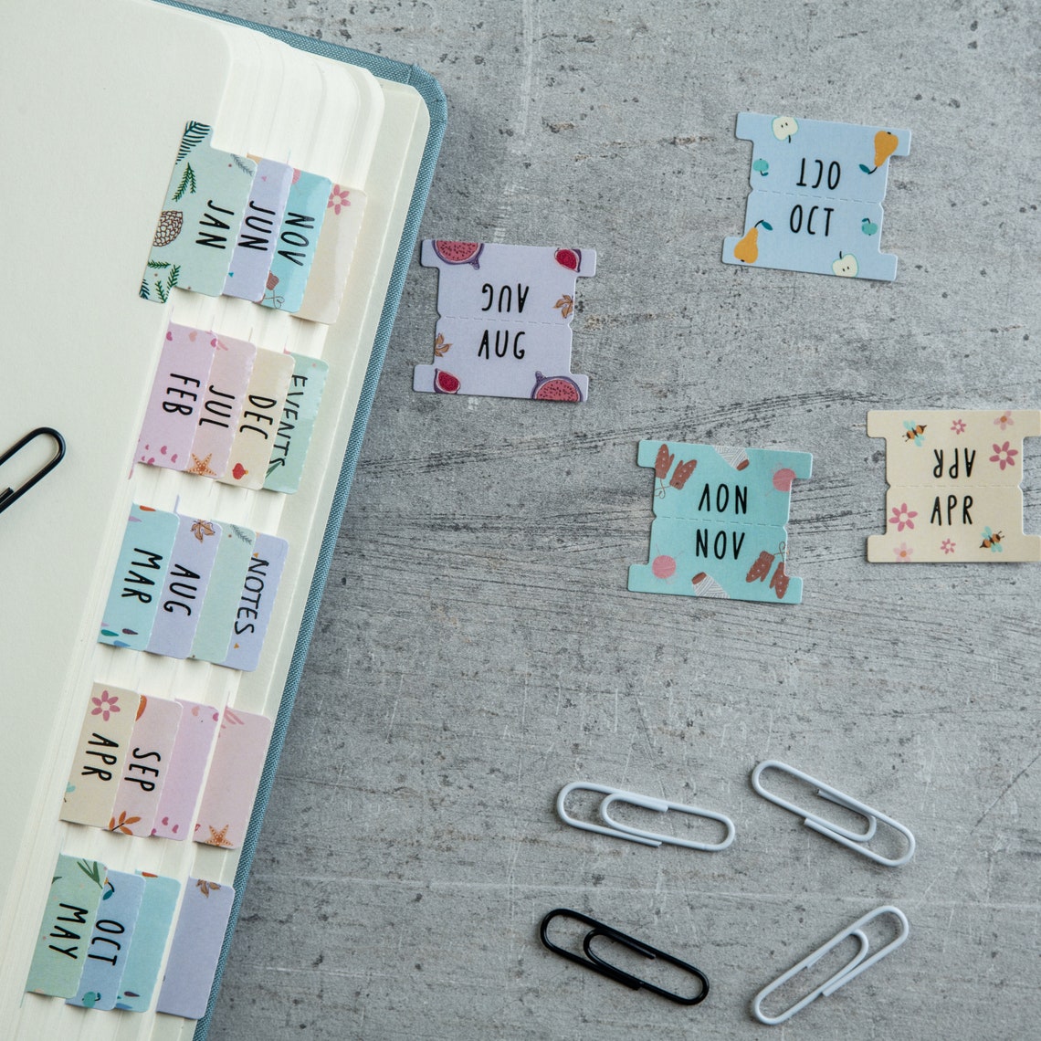 Monthly Tabs for Planner Stickers 12 Month Tabs and 12 Blank Etsy