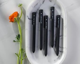 Black Gel Pens: Bible Safe 0.5mm Fine Point, No Bleed, Inspirational Sayings - 5 Pack