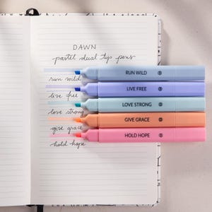 Pastel Dual Tip Bible Safe Highlighters: No Bleed, Assorted Colors - 5 Pack