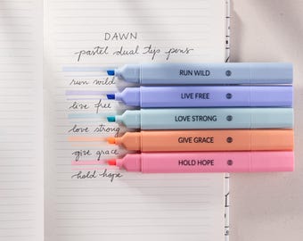 Pastel Dual Tip Bible Safe Highlighters: No Bleed, Assorted Colors - 5 Pack