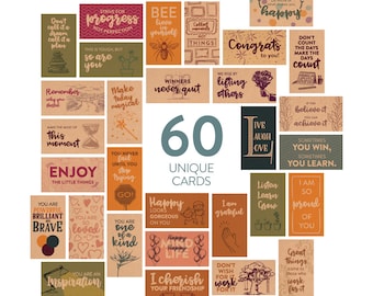 Kraft Encouragement Cards: 60 Motivational Mini Note Cards