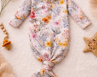 Garden Medley knotted gown and headband set.