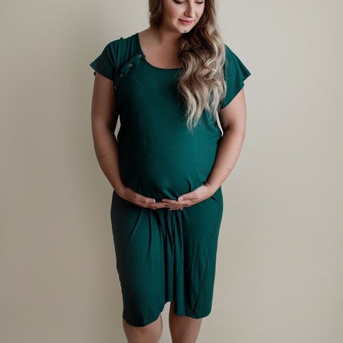 Blue Maternity Mommy Labor and Delivery/ Nursing Gown Etsy