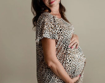 New arrival- Leopard Print Labor and Delivery/nursing gown