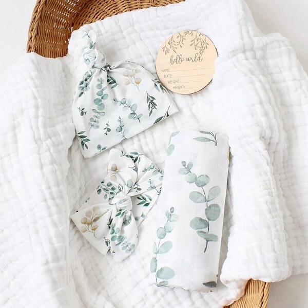 Organic Swaddle Blanket and Hat Etsy