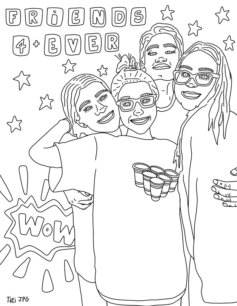 Custom Coloring Pages Digital Coloring Sheets Printable Etsy