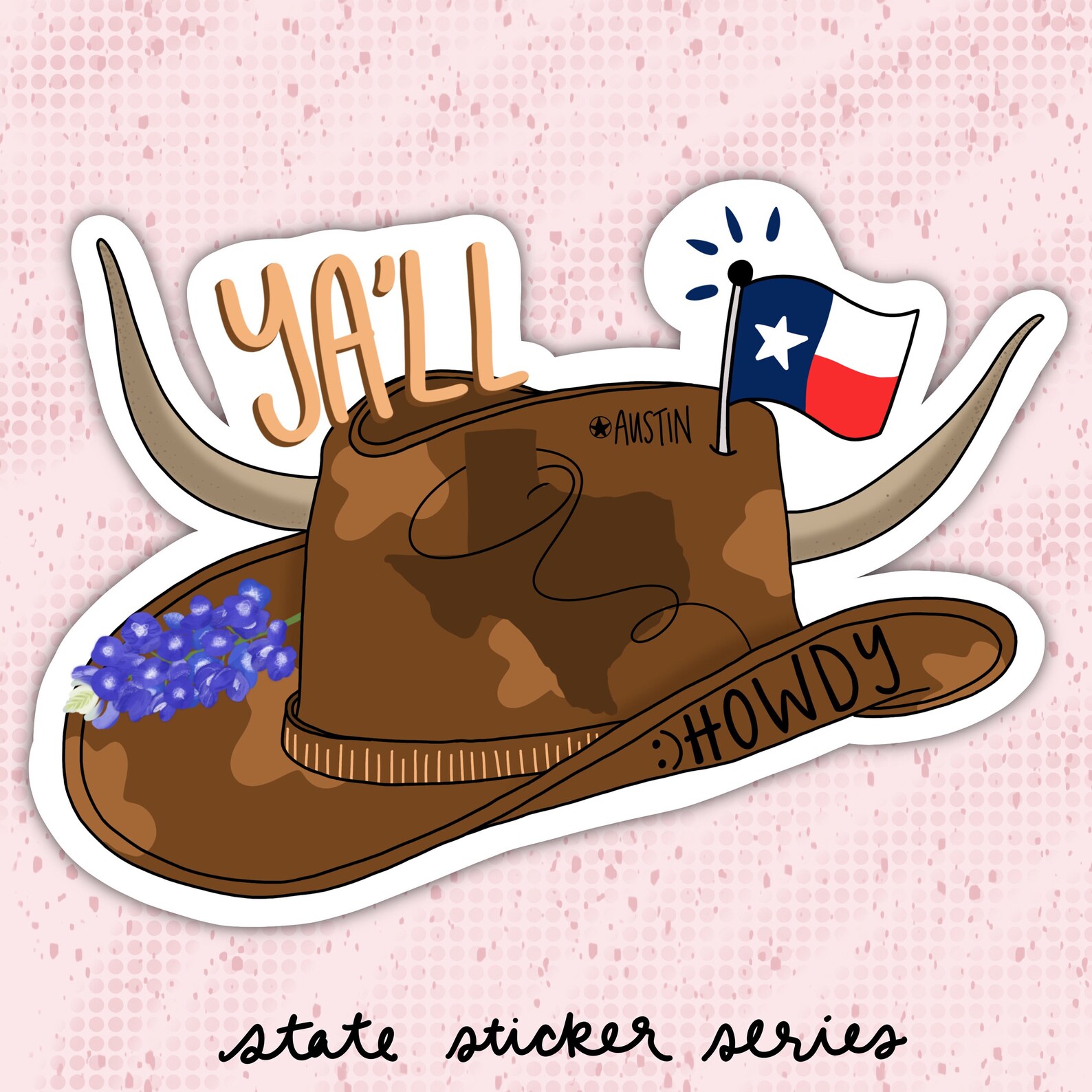 Texas State Sticker Houston Stickers Howdy Yall Decals Etsy UK