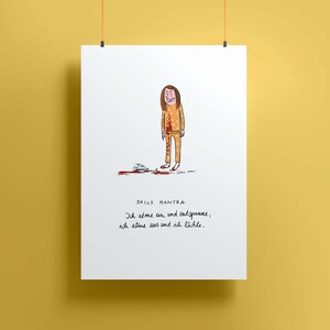 A4 Miniposter Daily Mantra: "WEIN" / Sober / Kunstdruck /Illustration