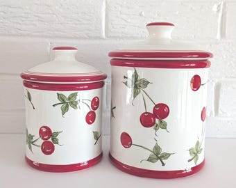 Vintage Target HOME™ CHERRIES JUBILEE Canister | Ceramic Cherry Canister