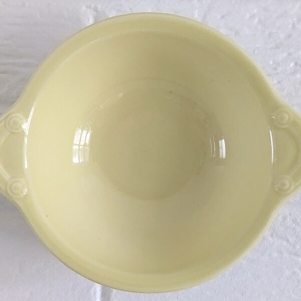 Vintage LU-RAY Pastels Yellow (Persian Cream) Lugged Handle Soup Bowl by TS&T (Taylor Smith and Taylor) | Luray Yellow Soup Bowl