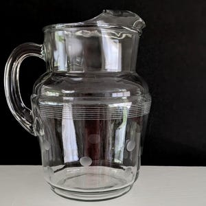 Vintage CIRCLES and BANDS Panel Optic Pitcher with Ice Lip