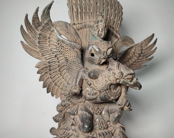 Bronze Vishnu God, Garuda Wisnu Kencana, Balinese Style, Bronze Vishnu Statue, Vishnu Figurine, Home Decor, Christmas Gift, 14.1 inch