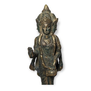 Four Faced Brahma Statue, 4 Arms Brahma God, Brahma Bronze Sculpture, Hindu God, Antique Brahma God, Brahma Idol, Home Decor, 8.3 inch