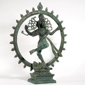Dancing Shiva Nataraja, Bronze Shiva Nataraja, Shiva On Altar, Wedding of Shiva, Decorative Shiva, Lord of Dancing, Home Decor, 13.3 inch