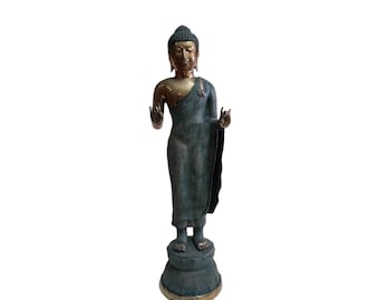 Bronze Buddha Sculpture, 28.3 inch, Antique Buddha, Buddha Figurine, Buddhist Altar, Meditation Buddha , Standing Buddha, Home Decor