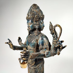Bronze Brahma Statue, 13.1 Inch, Rare Brahma Statue, Antique Brahma God, Javanese Brahma Style, Home Decor, Birthday Gift