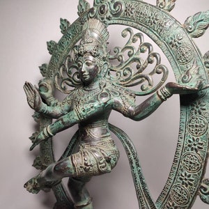 Antique Shiva Nataraja Statue 18.3 inch, Shiva On Altar, The Wedding of Shiva, Hinduism Art, Decorative Shiva, Lord of Dancing, Home Decor
