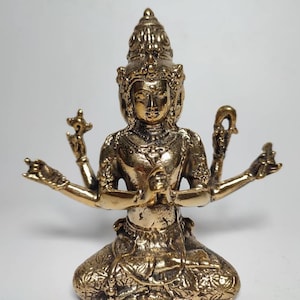 Tri Murti Statue, Bronze Tri Murti God, Brahma God, Vishnu God, Shiva God, Hindu God Figurine, Home Decor, Birthday Gift, 4.7 inch
