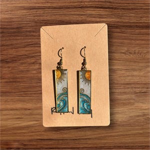 Ocean Themed Stained Glass Earrings