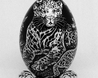 Huevo de Pascua ucraniano, cáscara de huevo de ganso decorada, huevo rayado, huevo de Pascua, regalo de Pascua, arte con huevos, hecho a mano en Ucrania