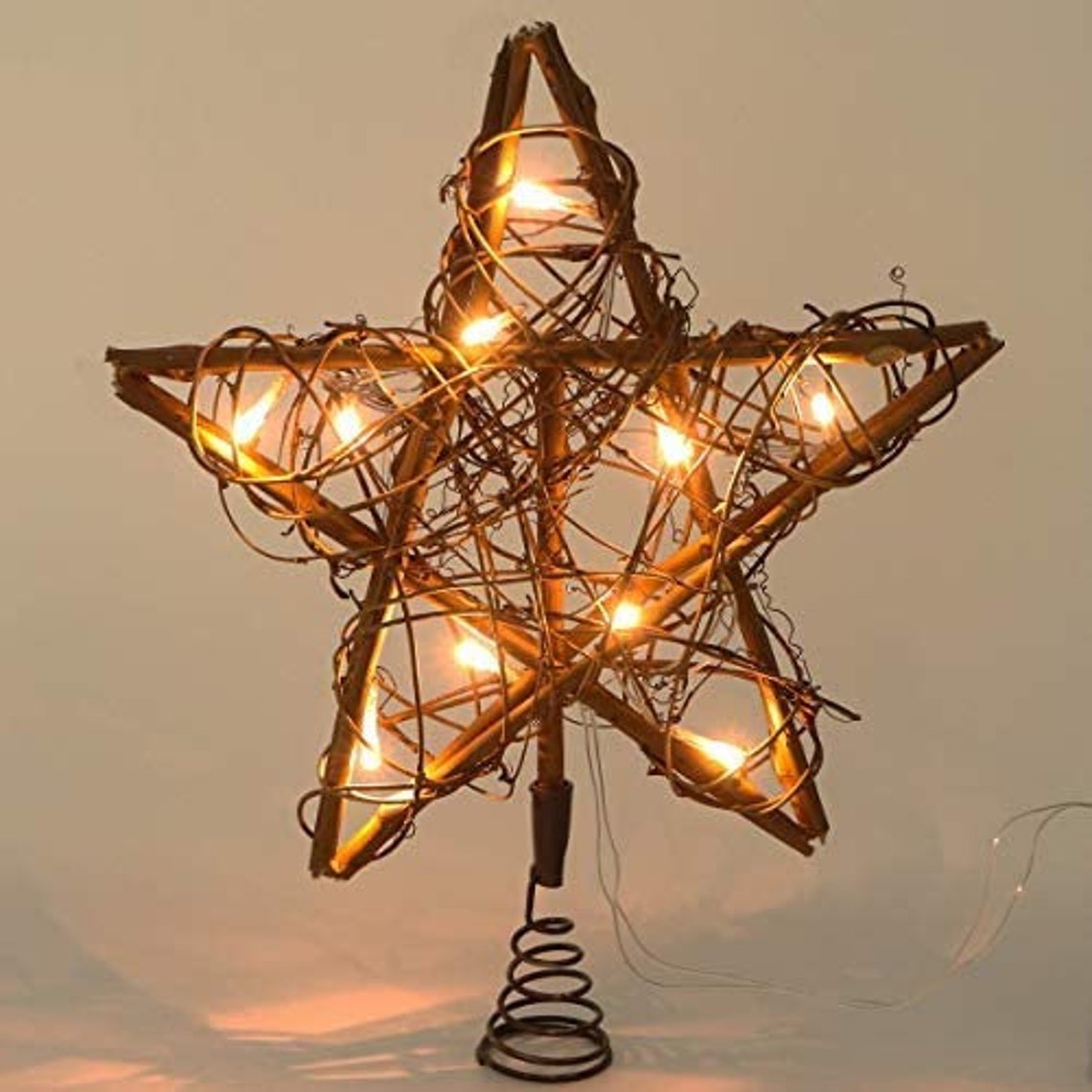 Christmas Star Tree Topper Indoor Rattan Natural Star Etsy