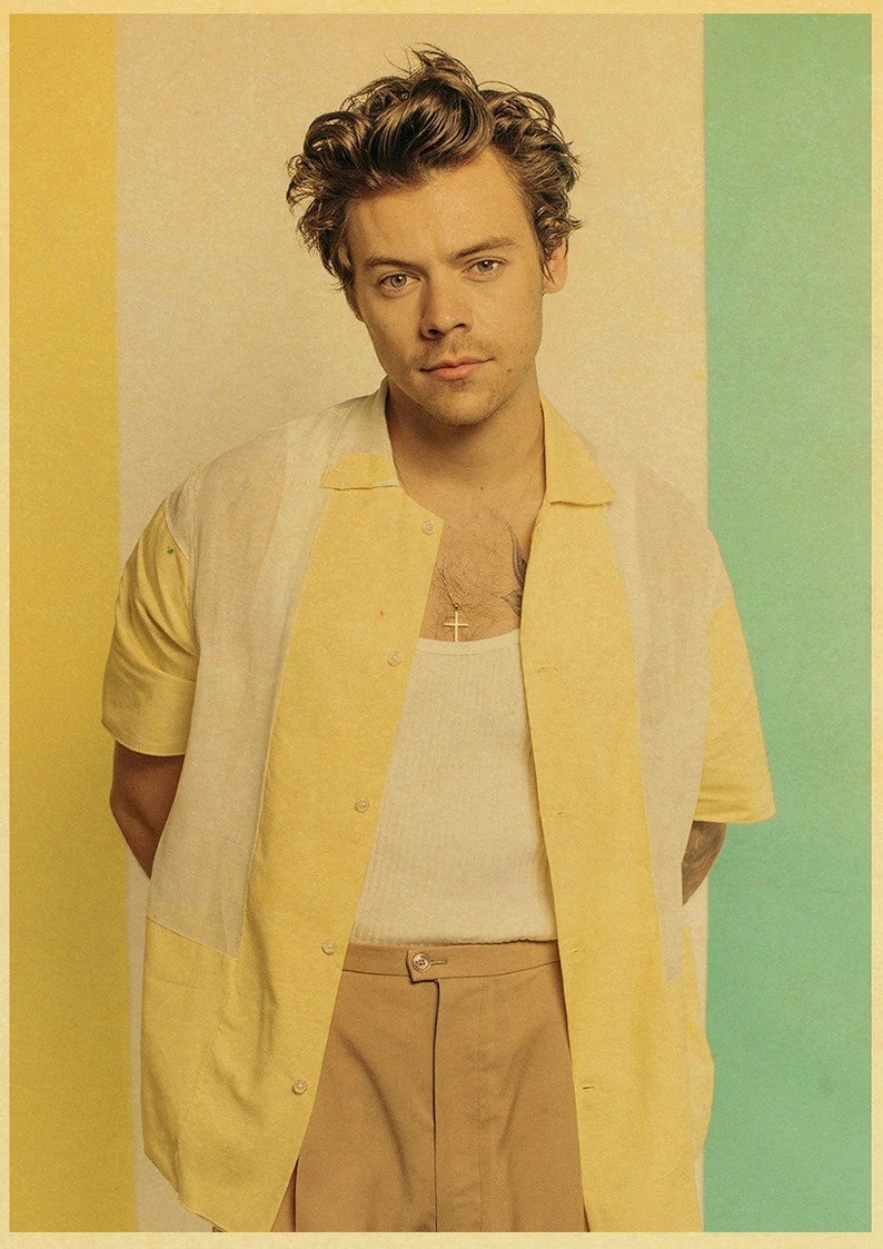 Vintage Poster Harry Styles Poster Kraft Paper Poster Muur Etsy