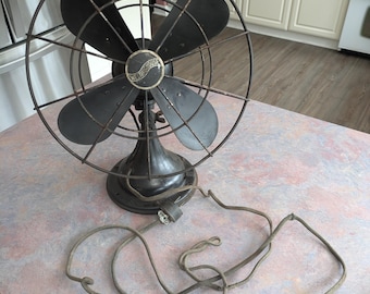 Antique Westinghouse 1930s Oscillating Fan. 12". Master-Aire. Micarta! Runs Great!