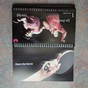 Butterfly Table Tennis Desk Calendar 2026 image 3