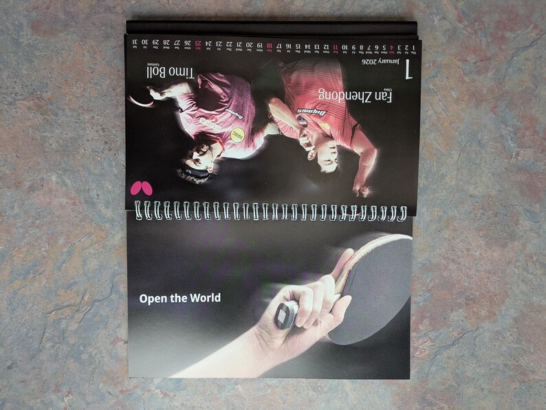 Butterfly Table Tennis Desk Calendar 2026 image 3