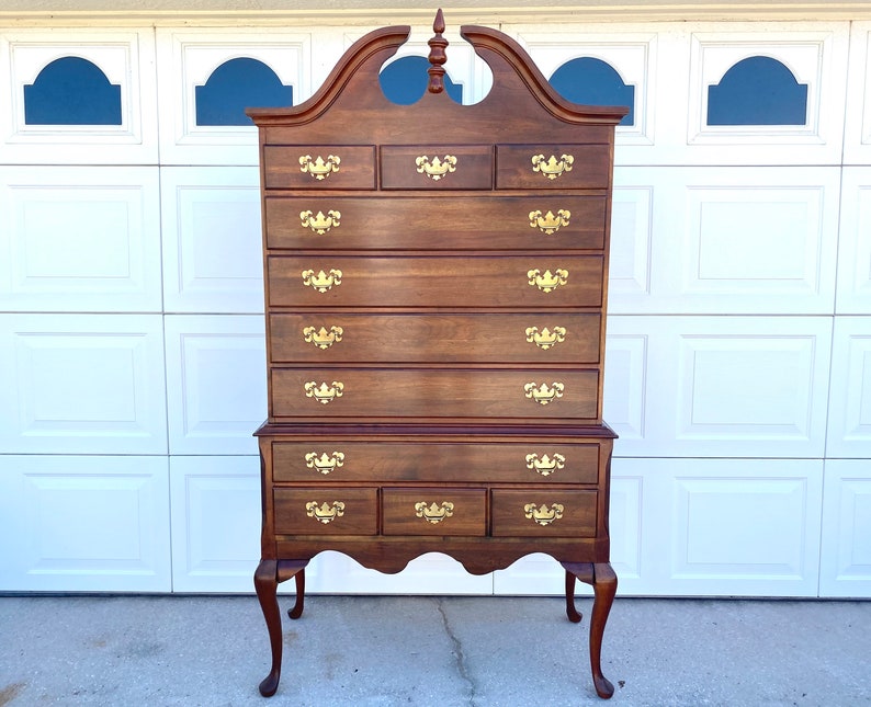 Solid Cherry Queen Anne Style Highboy Dresser Etsy