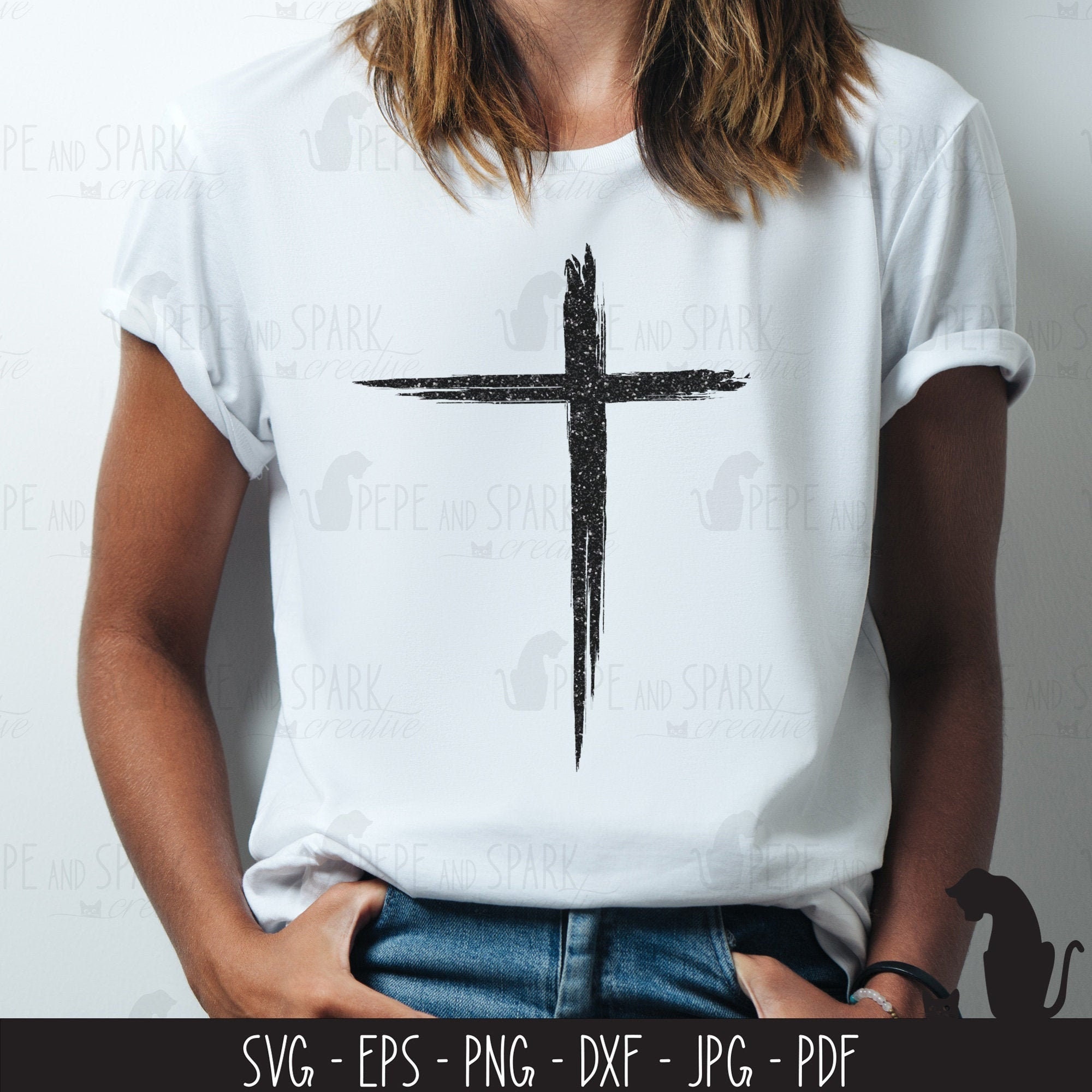 Grunge Cross SVG, Rustic Cross diy Vector, Christian Cross Vector, Ch…