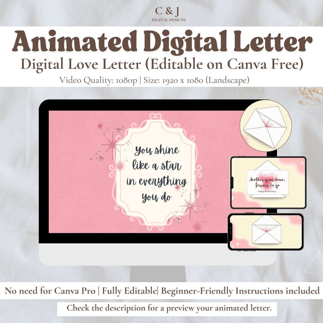 Cute Animated Love Letter Virtual Gift for LDR Couple Digital Gift ...