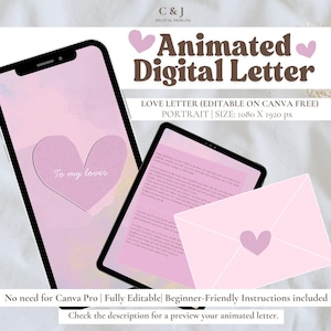 Simpatica lettera d'amore animata, regalo virtuale per coppia LDR, idee regalo digitali per compleanno, regalo personale per fidanzato, anniversario, biglietto virtuale