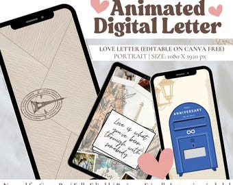 Bonita carta de amor animada, regalo virtual para pareja en una relación a distancia. Ideas de regalos digitales para cumpleaños, regalo personal para novio, tarjeta virtual de aniversario.