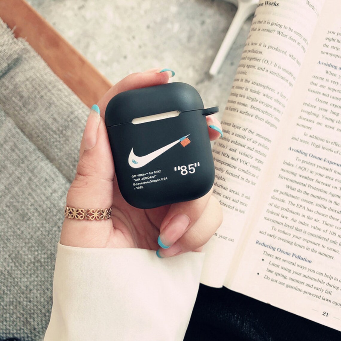 Nike Off-White Silicone airpod case | Etsy