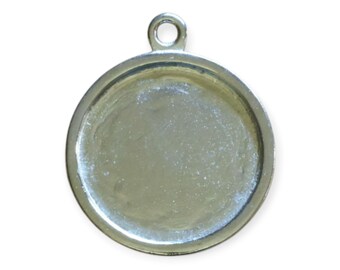 Circle pewter setting frame 1", pack of 25, jewelry blank, charm, resin blank, keychain