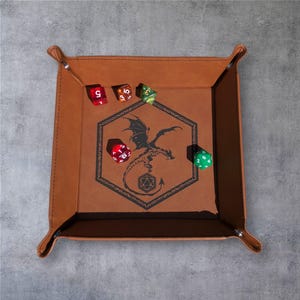 Dragon, Dice tray, DnD, dice rolling tray, RPG, collapsible dice tray, portable dice tray, valet tray