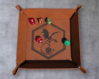 Dragon, Dice tray, DnD, dice rolling tray, RPG, collapsible dice tray, portable dice tray, valet tray