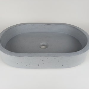 oval concrete bathroom sink - concrete color 3