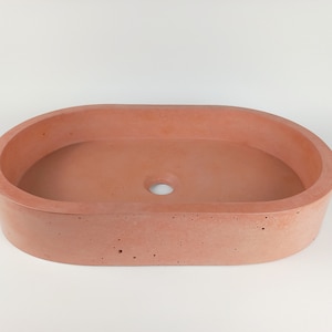 oval concrete bathroom sink - concrete color 10
