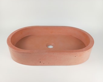 oval concrete bathroom sink - concrete color 10