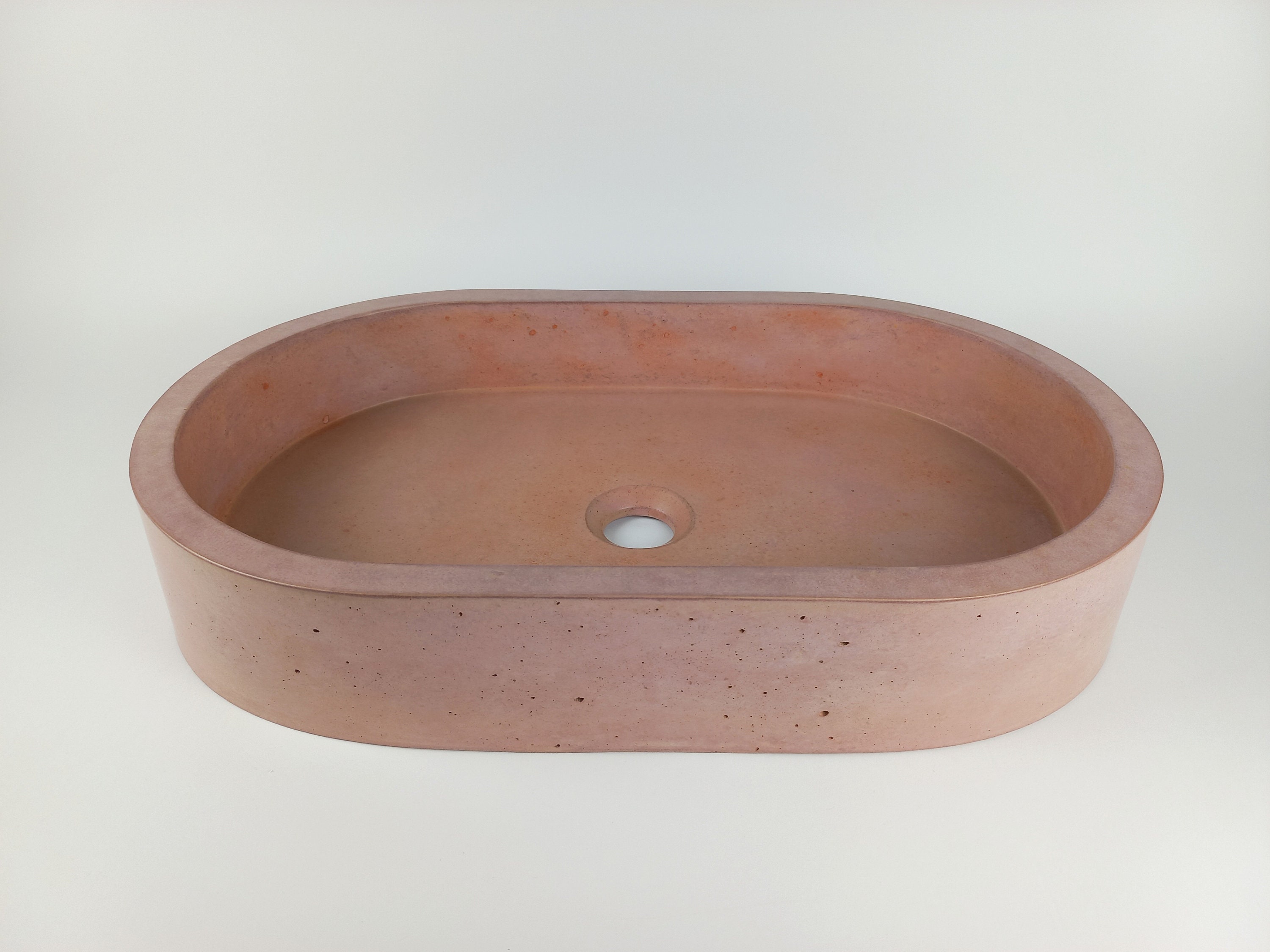 oval concrete bathroom sink - concrete color 13