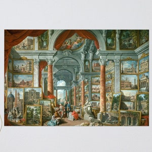 Fine Art Print - Gallery View of Modern Rome Version One by Giovanni Paolo Panini