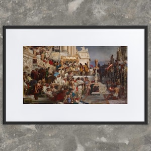 Nero&#39;s Torches by Henryk Siemiradzki - Framed Print With Mat - Framed Nero&#39;s Torches Print - Framed Henryk Siemiradzki Print