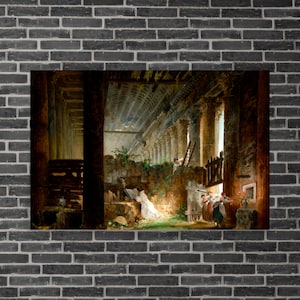 Realist Art Print - A Hermit Praying in the Ruins of a Roman Temple by Hubert Robert - Hubert Robert Print - Hubert Robert Poster