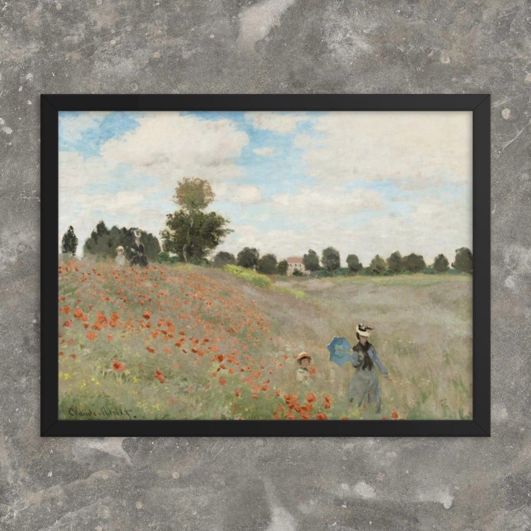 Poppy Fields Near Argenteuil by Claude Monet, 1873 - Framed Claude ...