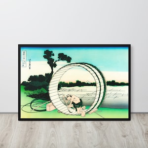 Gerahmter Ukiyo-e Druck - Fujimigahara in der Provinz Owari von Katsushika Hokusai