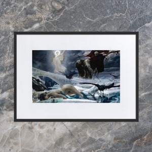 Ahasuerus at the End of the World by Adolf Hirémy-Hirschl - Framed Poster With Mat - Framed Adolf Hirémy-Hirschl Print