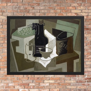 The Bag of Coffee by Juan Gris - Framed Juan Gris Print - Framed Abstract Art Print