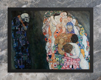 Framed Symbolic Art Print - Death and Life by Gustav Klimt - Framed Gustav Klimt Print - Framed Death and Life Print